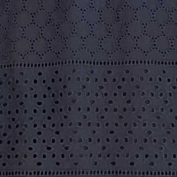 Banana Republic Navy Blue Cotton Eyelet Dress Sz. 14 fits like a 12 - Picture 11 of 13